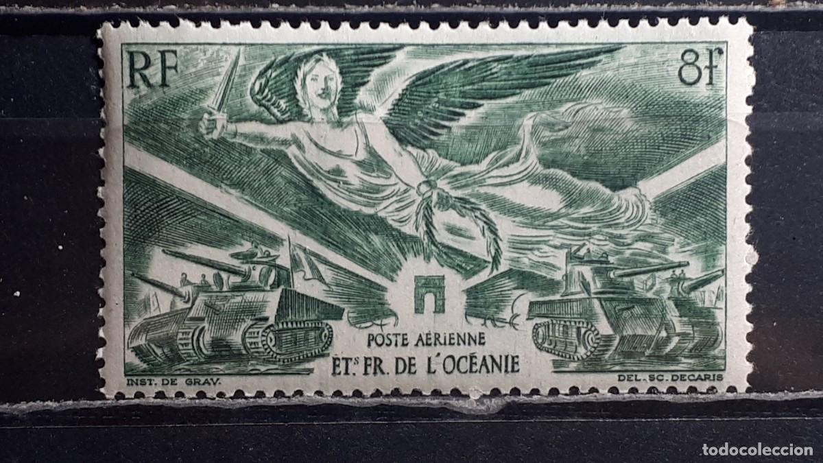 Sellos: OCEAN&Iacute;A FRANCESA. A&Ntilde;O 1946. **. YVERT A&eacute;reo 19