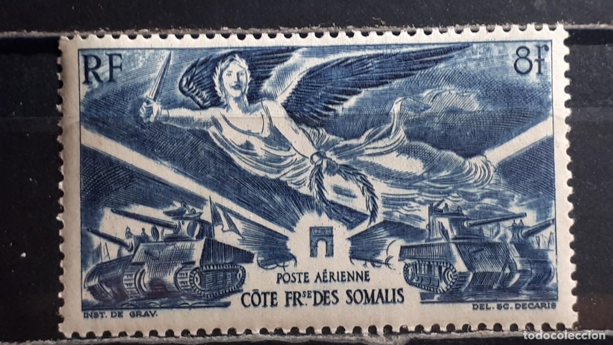 Sellos: SOMALIA FRANCESA. A&Ntilde;O 1946. **. YVERT A&eacute;reo 13