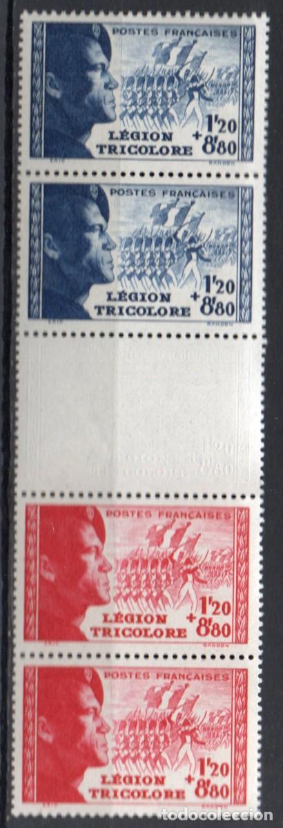 Sellos: FRANCIA A&Ntilde;O 1942 YV 565/66B [&middot;&middot;&middot;&middot;&middot;] LEGI&Oacute;N TRICOLOR UNIFORMES MILITARES BANDERAS