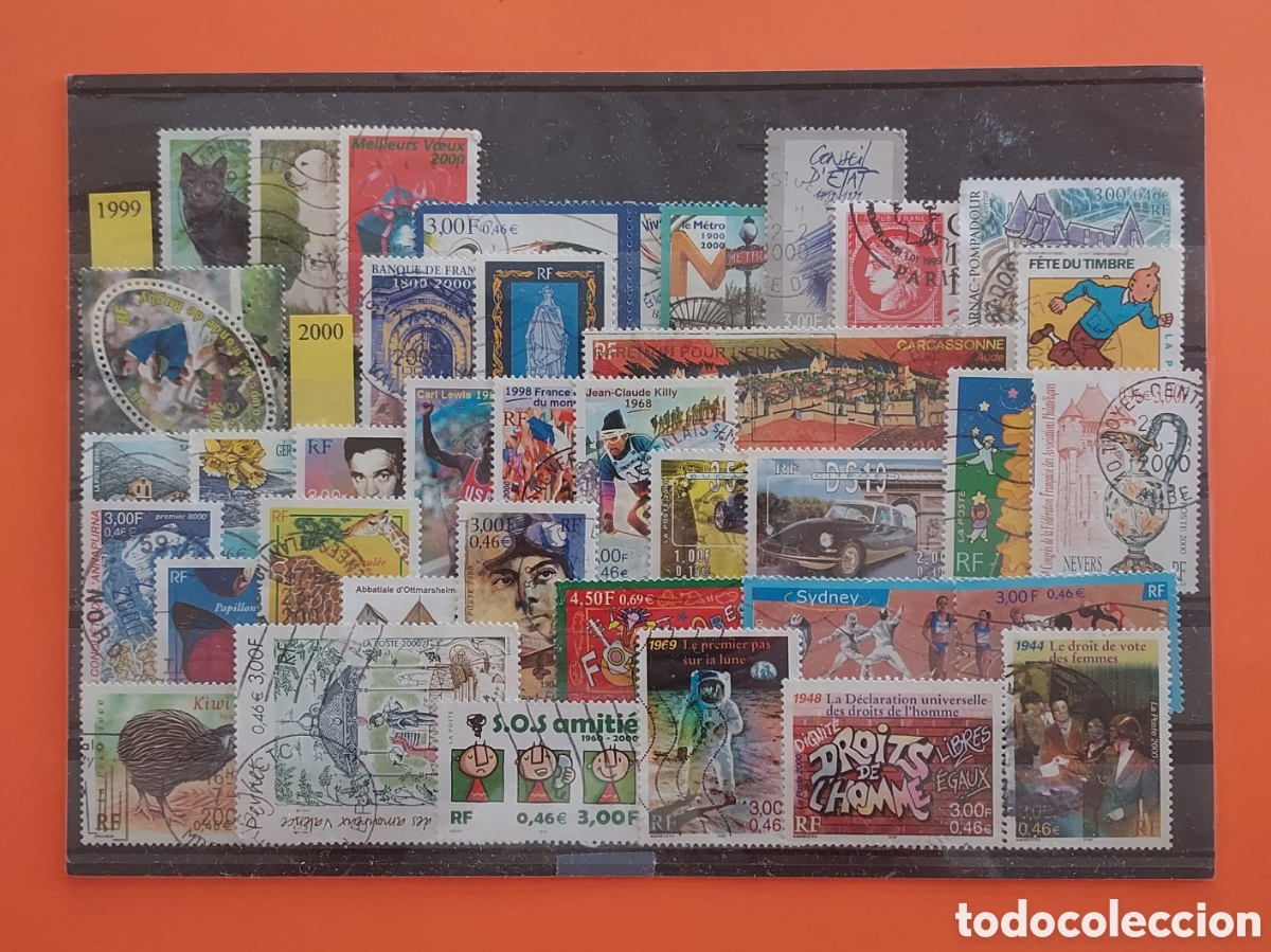 Sellos: LOTE 35 SELLOS DE FRANCIA USADOS. A&Ntilde;OS 1999 Y 2000 LOS DE LA FOTO