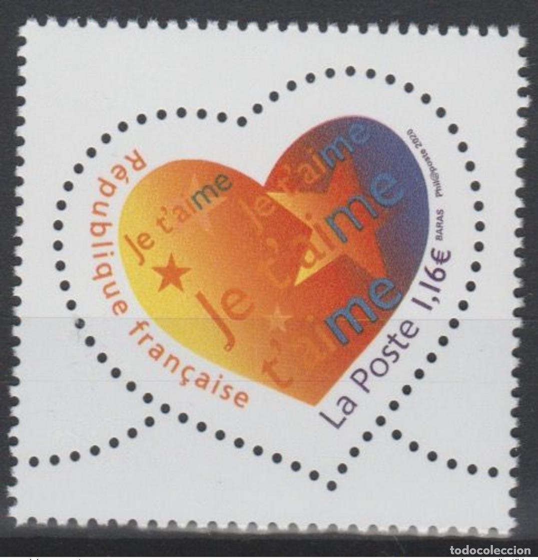 Sellos: Francia 2020 Heart Je t'aime Amour Love 50 a&ntilde;os grabados en la historia 12050 ex