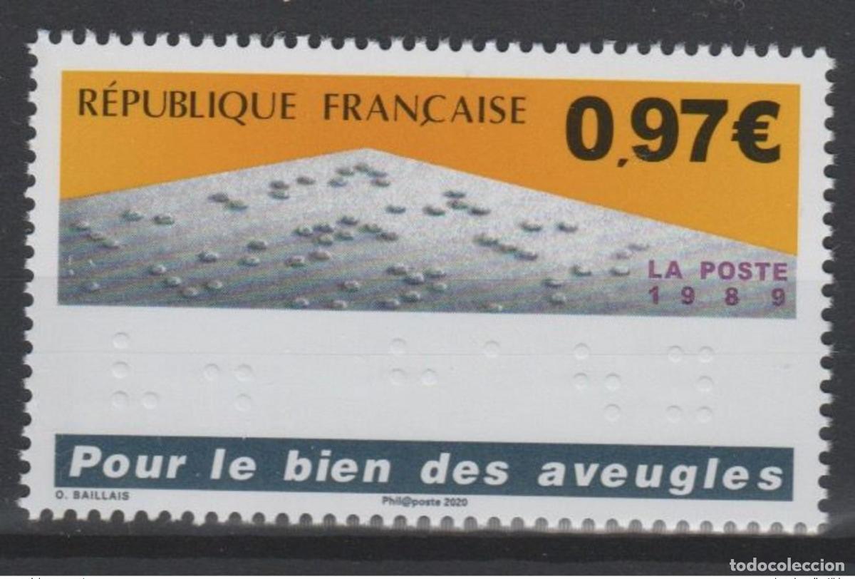 Sellos: Francia 2020 Braille Blind 50 a&ntilde;os de historia edici&oacute;n 24100 copias