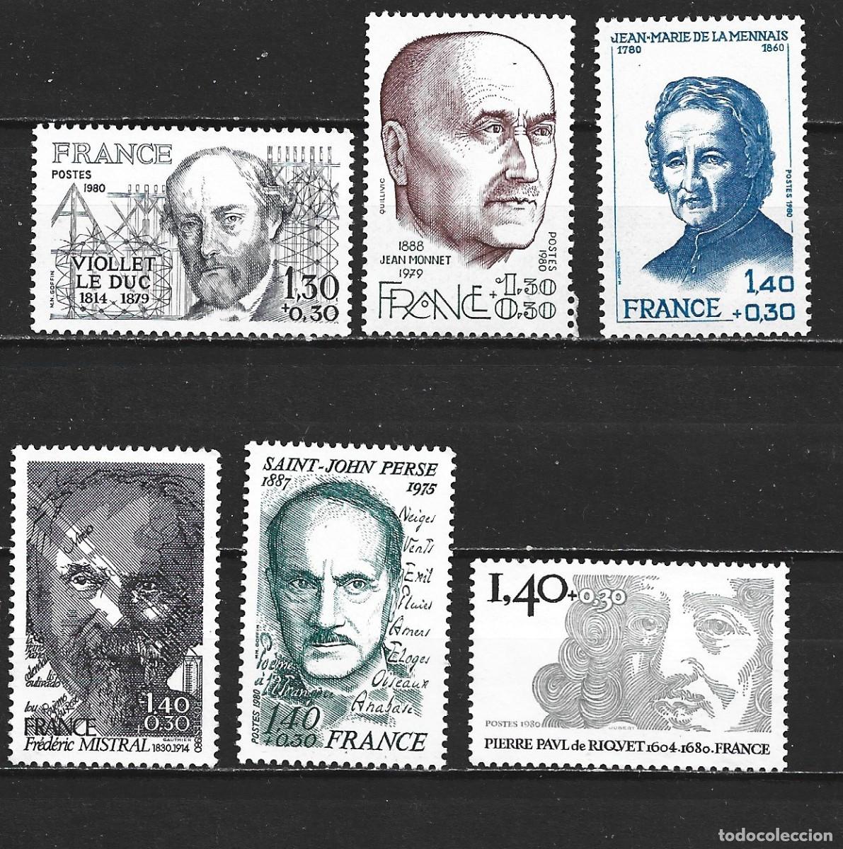 Sellos: FRANCIA YVERT NUM. 2095/2100 SERIE COMPLETA NUEVA SIN GOMA