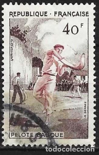 Sellos: Francia 1956 - Mi 1101 - YT 1073 - Deporte : Pelota vasca