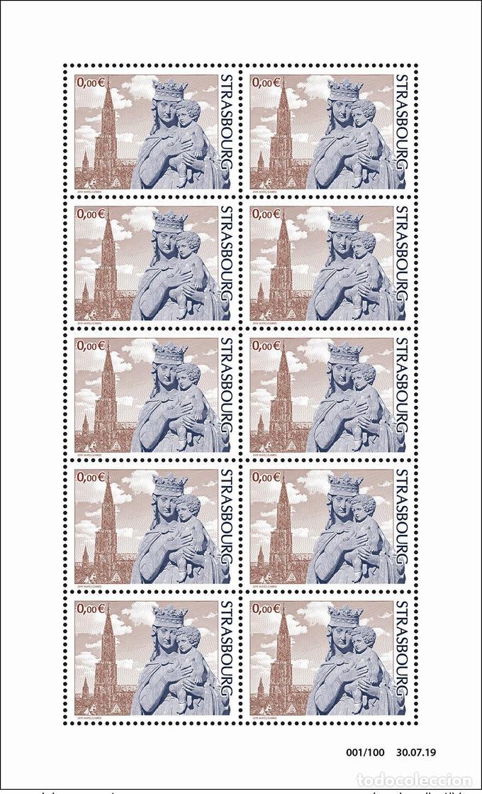 Sellos: Francia 2019 - Hoja Klb 0&euro; Catedral de ESTRASBURGO Religi&oacute;n Matej Gabris