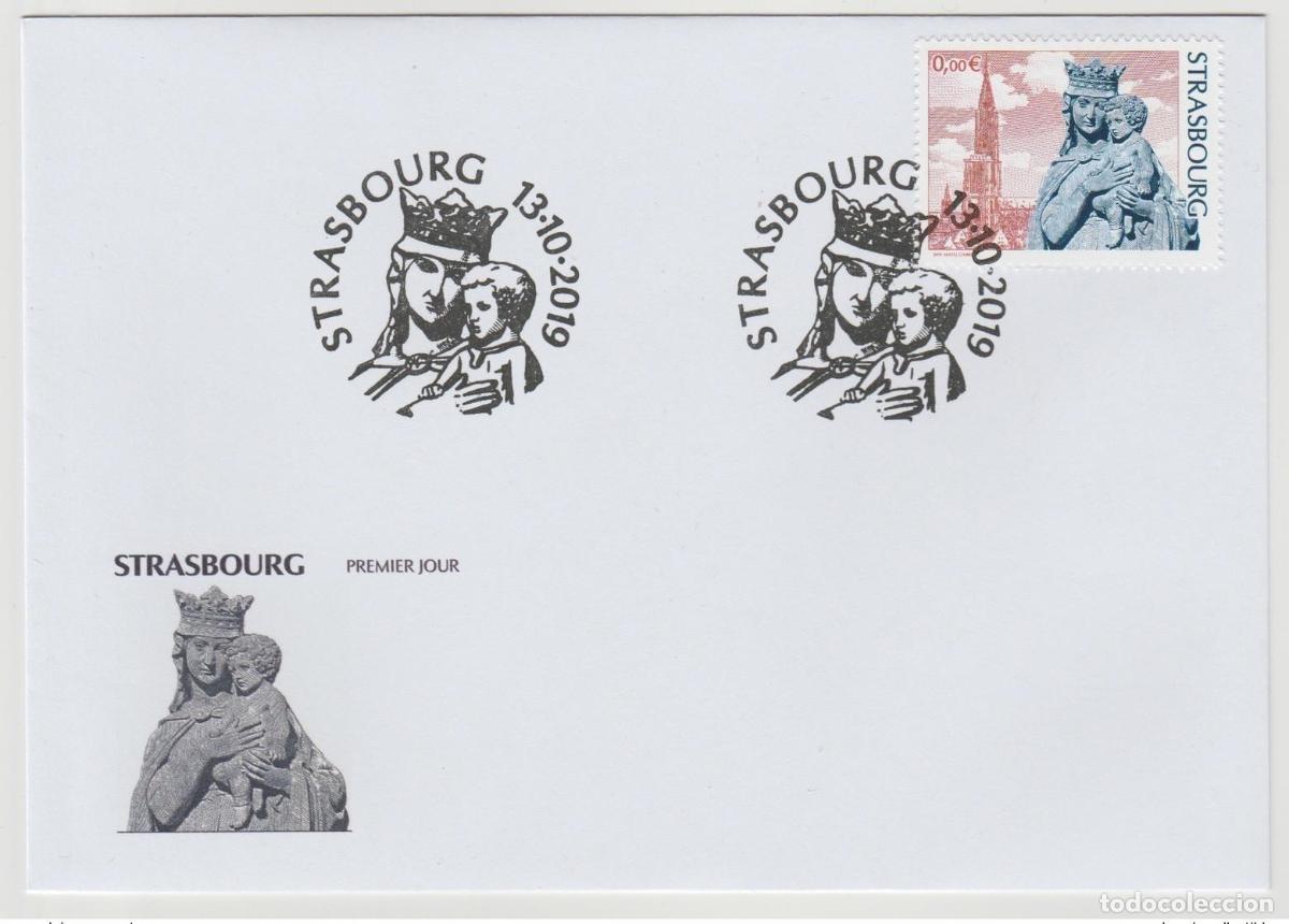 Sellos: Francia 2019 - Vi&ntilde;eta FDC 0&euro; Catedral de ESTRASBURGO Religi&oacute;n Matej Gabris