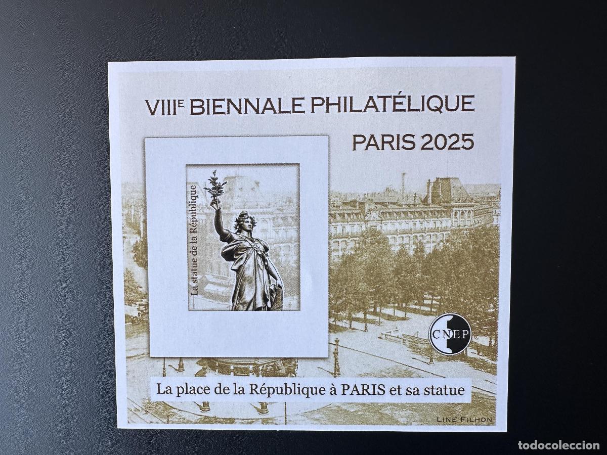Sellos: Francia 2025 Bloque CNEP YT n&uacute;m. 99 2&ordf; Bienal de la Rep&uacute;blica Par&iacute;s sin aserrar