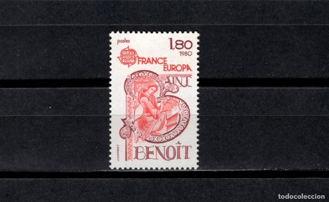 Sellos: Sello nuevo. San Benedito. Patron de Europa. Sello de 1,80 francos. Abril 1980. Yvert 2086.