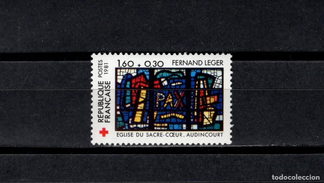 Sellos: Sello Nuevo. Cruz Roja Francesa. Vidriera. Sello de 1,60+0,30. Diciembre 1981. Yvert 2176.