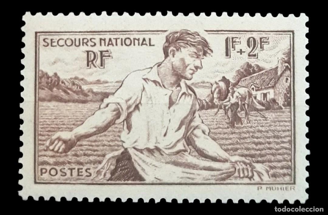 Sellos: FRANCIA 1940 Socorro nacional. Actividades agr&iacute;colas.NUEVO - MNH.