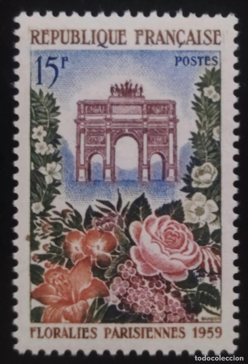 Sellos: FRANCIA 1959 Festival floral de Par&iacute;s. NUEVO - MNH.