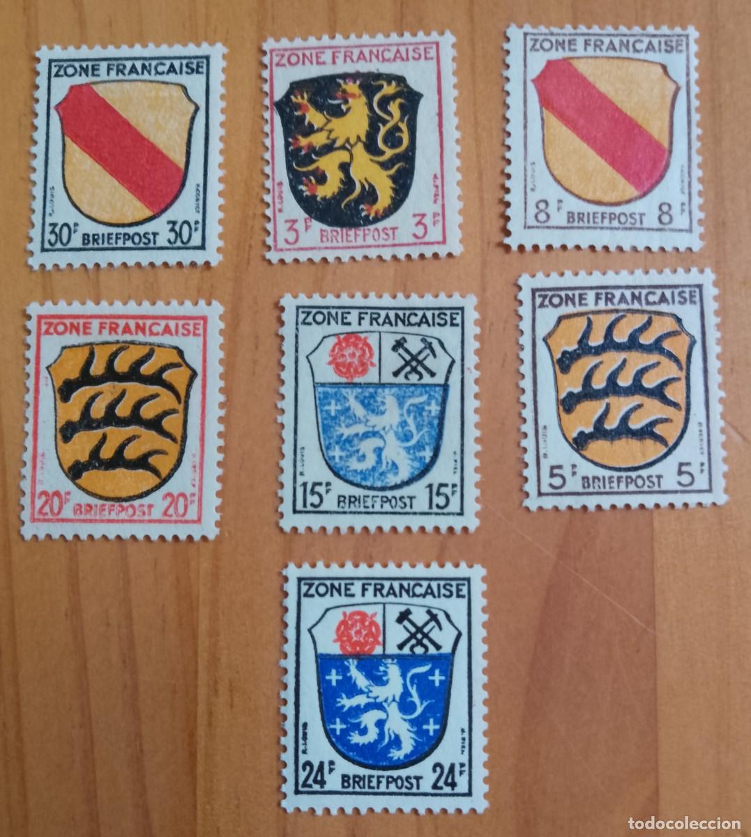 Sellos: FRANCIA - LOTE 7 SELLOS DE ESCUDOS DE CIUDADES.