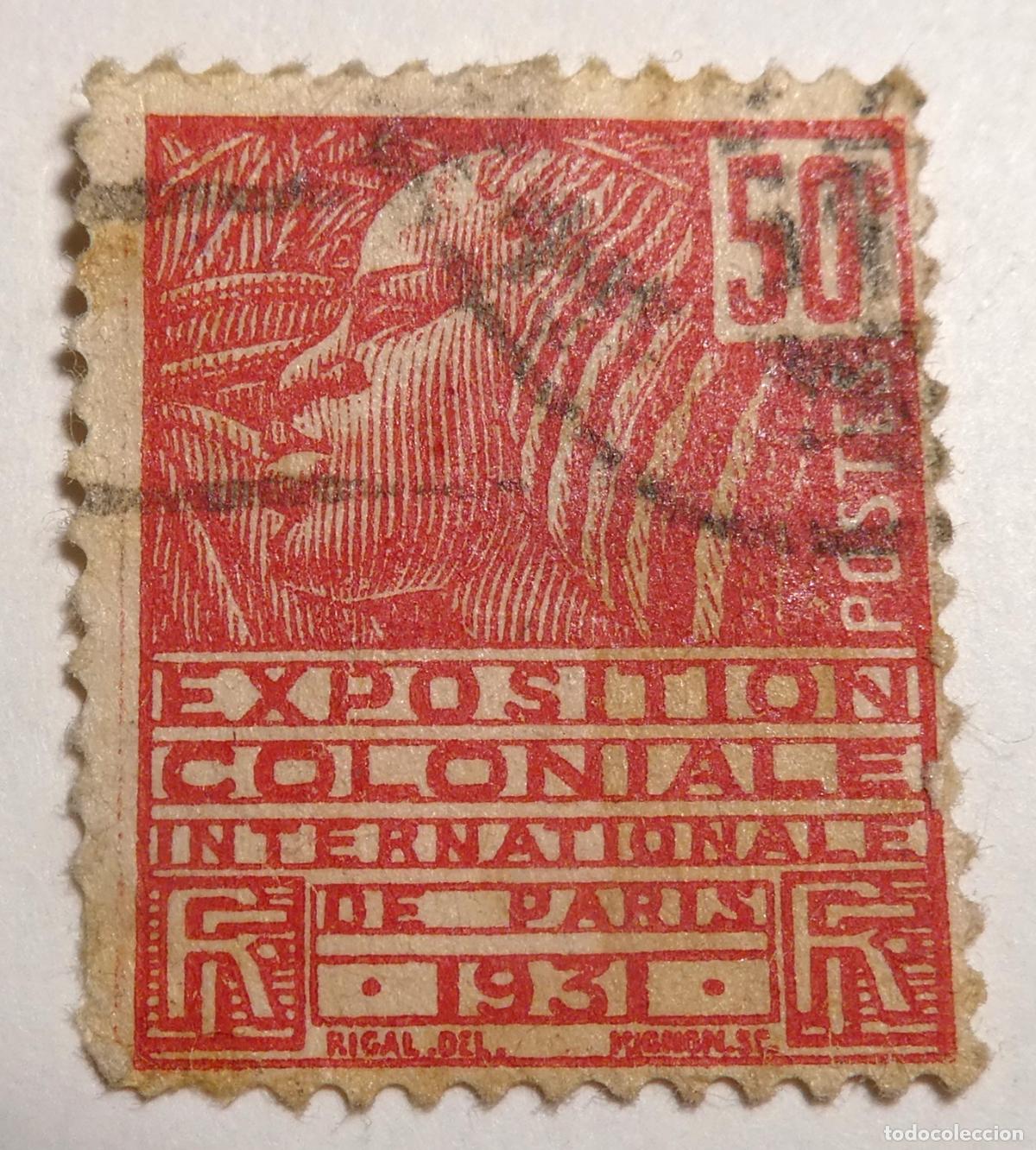 Sellos: Sello postal, 50 c&eacute;ntimos de la Exposici&oacute;n Colonial Internacional de Par&iacute;s de 1931