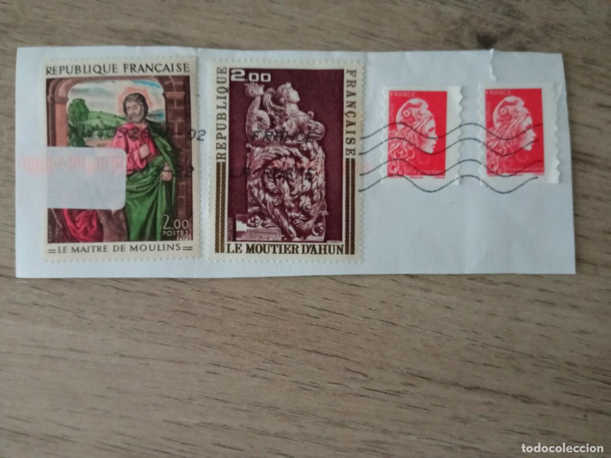 Sellos: 4 SELLOS FRANCESES PEGADOS Y MATASELLADOS