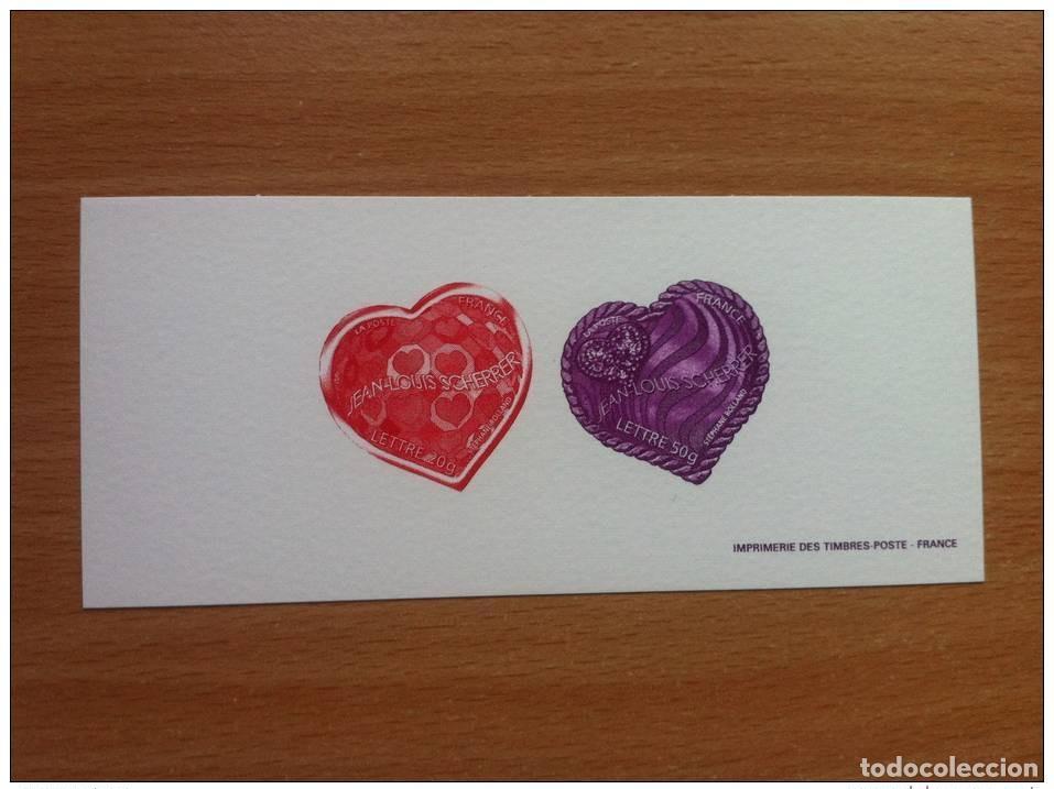 Sellos: FRANCE 2006 - GRABADOS POSTE 3861 3862 3863 3864 CORAZONES SCHERRER PARA EL D&Iacute;A DE SAN VALENT&Iacute;N