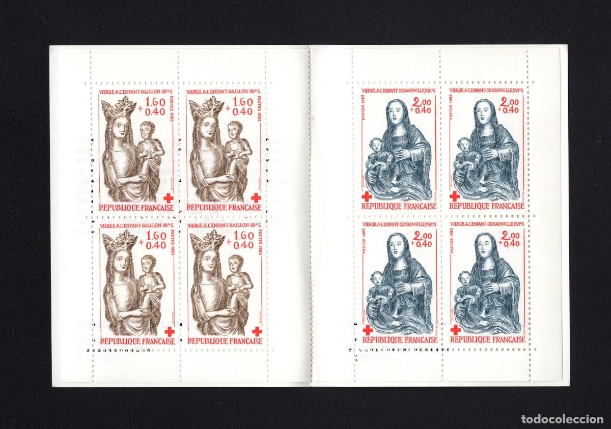 Sellos: Carn&eacute; nuevo. Cruz Roja. Tallas policromadas. Noviembre 1983. Yvert C2032.