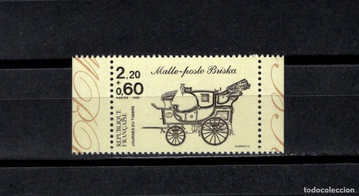 Sellos: Sello nuevo. Dia del sello. Coche correos modelo Briska de 1830. Abril 1986. Yvert 2411.
