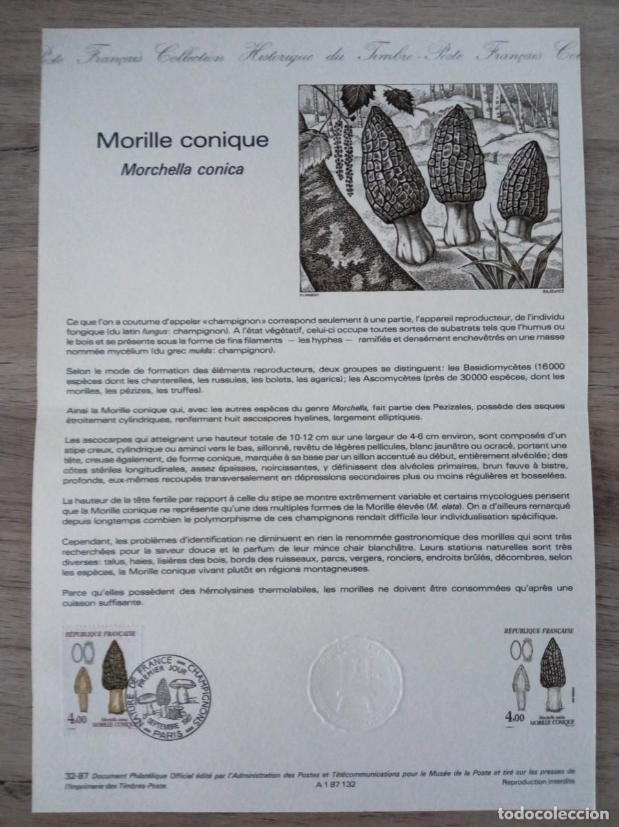 Sellos: SELLO FRANCES SETA MORILLE CONIQUE PEGADO EN FOLLETO ACARTONADO