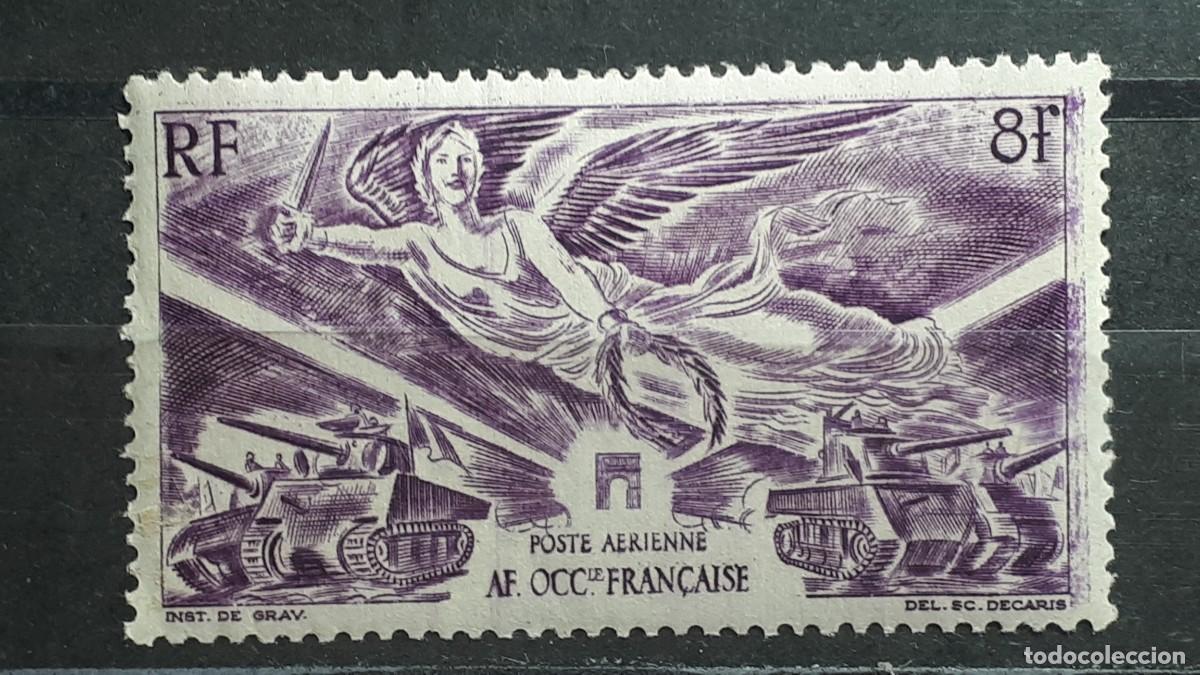 Sellos: AFRICA OCCIDENTAL FRANCESA. A&Ntilde;O 1946. **. YVERT A&eacute;reo 4
