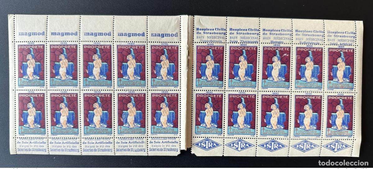 Sellos: Francia 1930 Antituberculoso 20 sellos Estrasburgo Hopices Magmod Istra Soieries