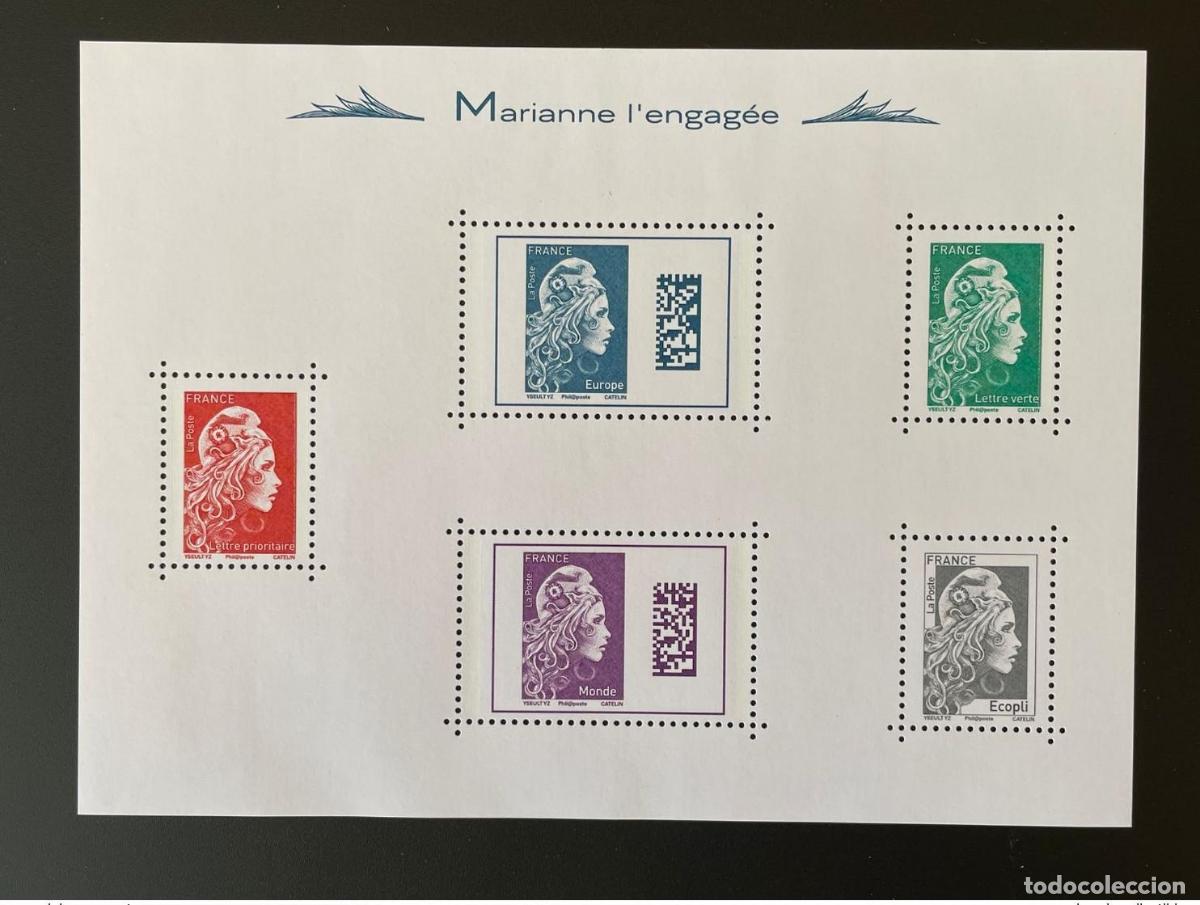 Sellos: Francia 2018 - hoja de recuerdo BF YT N&ordm; 143 Marianne the Engaged Yz