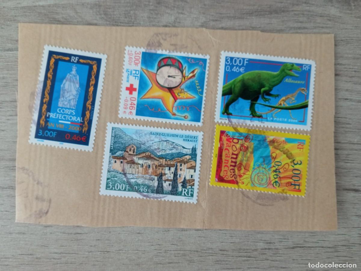 Sellos: 5 SELLOS FRANCESES PEGADOS Y MATASELLADOS