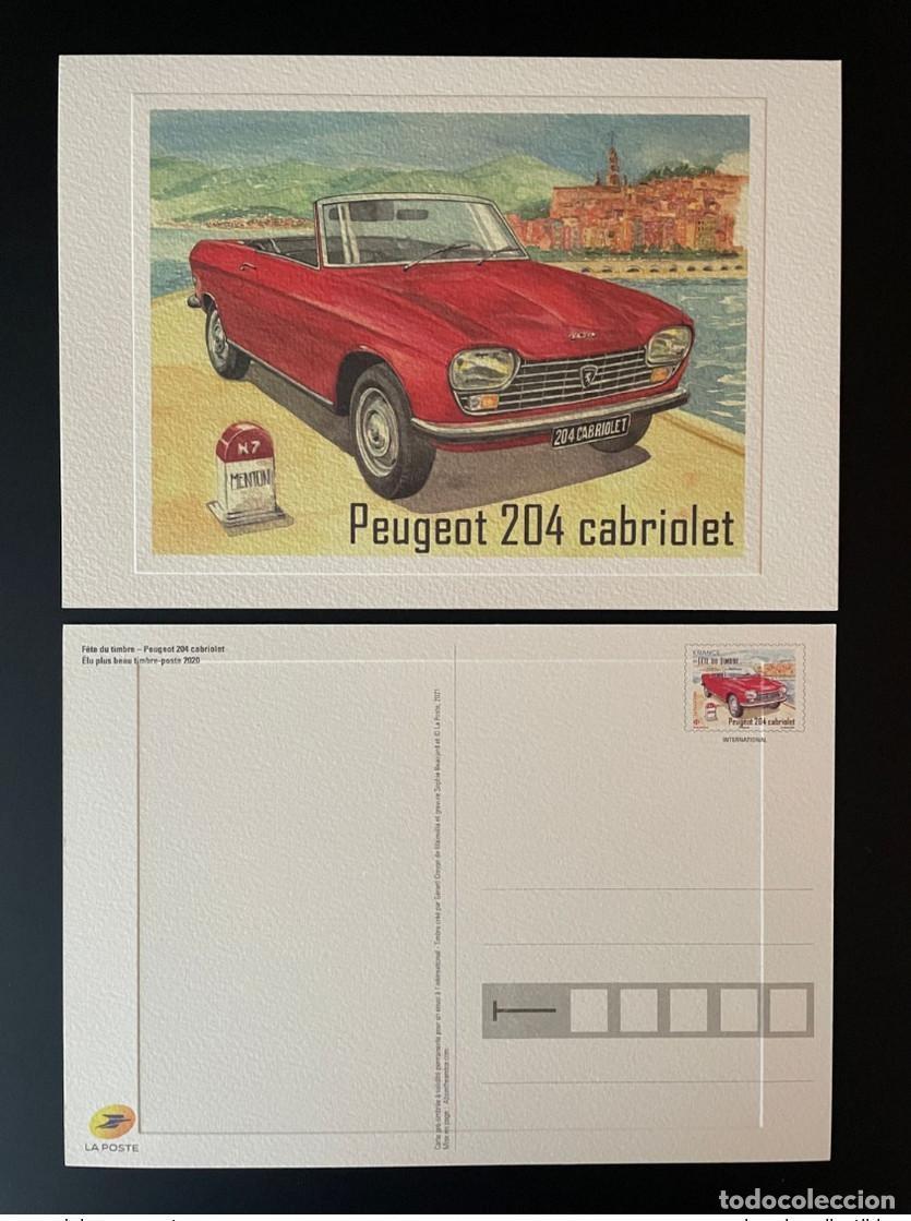 Sellos: Fiesta completa del Peugeot 204 Cabriolet Premium Card Road N7 en Francia 2021