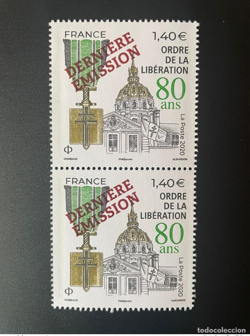 Sellos: Francia 2021 Pair Order of Liberation 2020 Surch. Sale el &uacute;ltimo n&uacute;mero