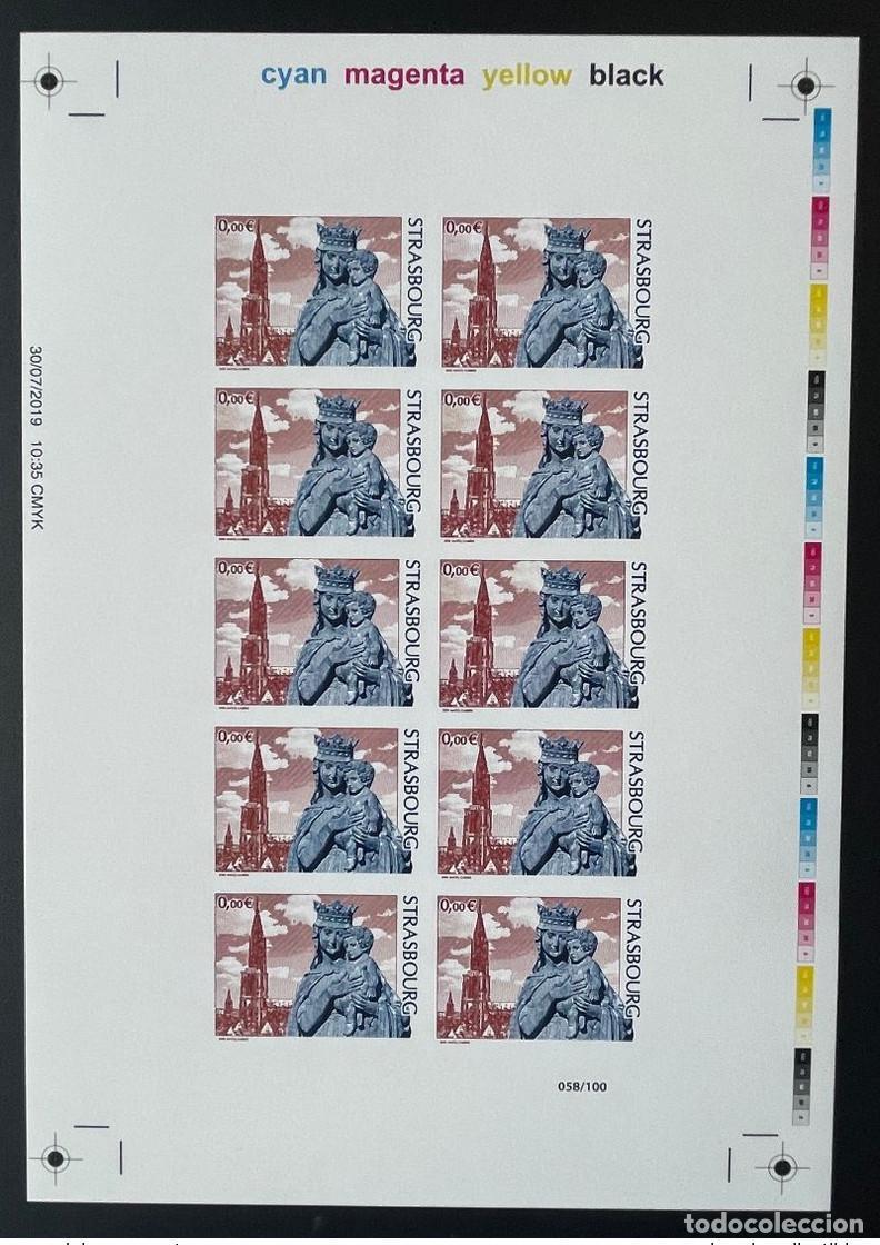 Sellos: Francia 2019 - CMYK ND IMPERF 0&euro; Catedral de ESTRASBURGO Religi&oacute;n Matej Gabris