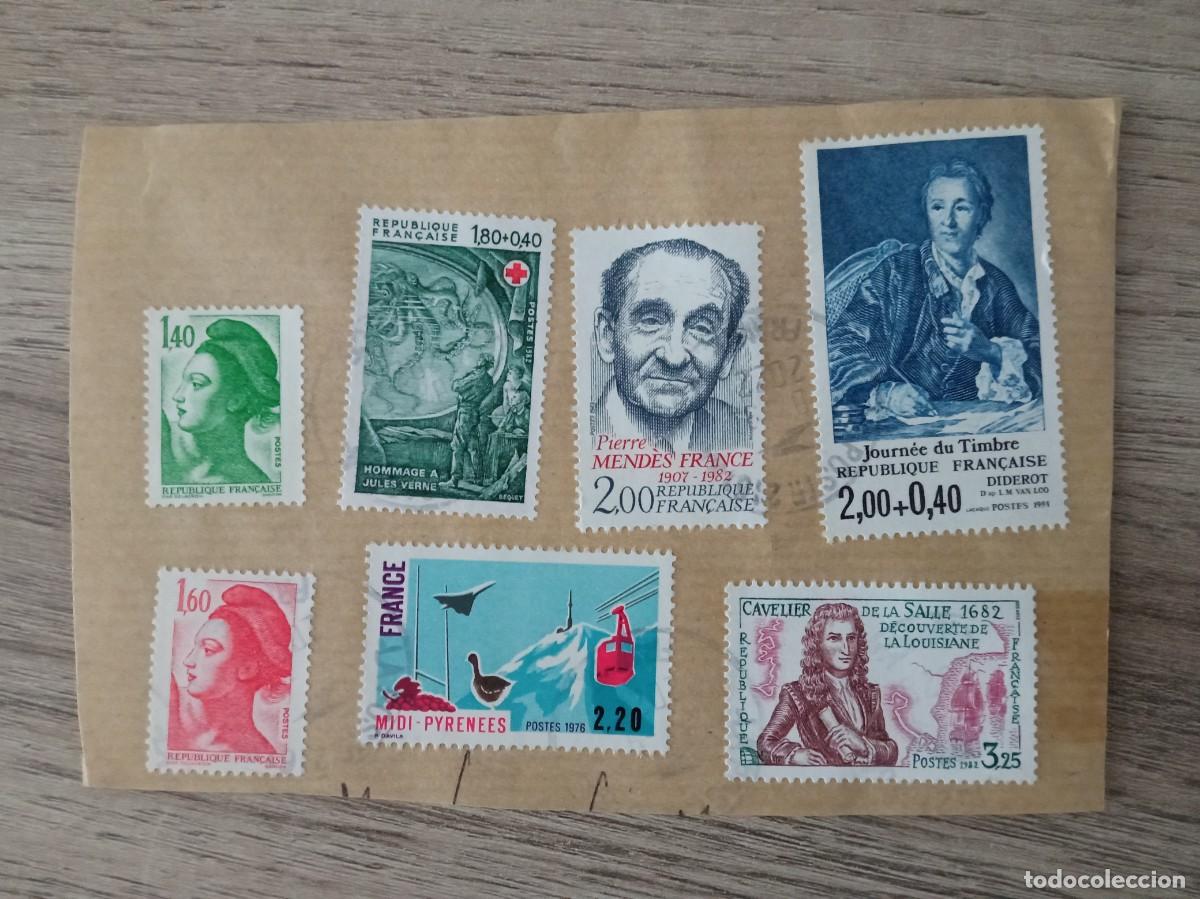 Sellos: 7 SELLOS FRANCESES PEGADOS Y MATASELLADOS