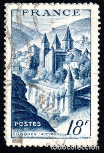 Sellos: Francia. Abad&iacute;a de Conques. 1948 YT-805. Usado