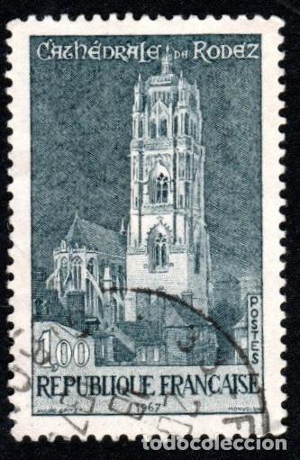 Sellos: Francia. Catedral de Rodez 1966 YT-1504. Usado