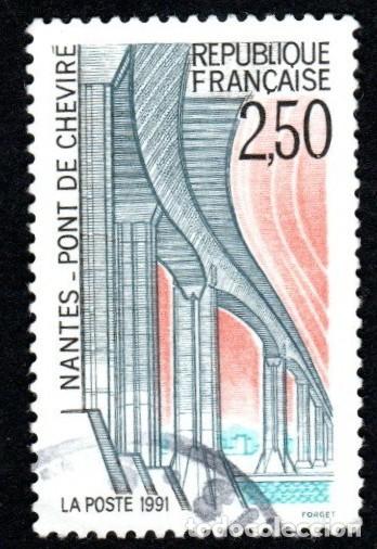 Sellos: Francia. El Puente de Chevire 1991 YT-2704. Usado
