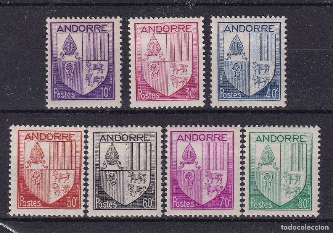 Sellos: Sellos ANDORRA FRANCESA a&ntilde;o 1944/46 Yvert 93/99** en NUEVO v.c. 1.10 &euro;