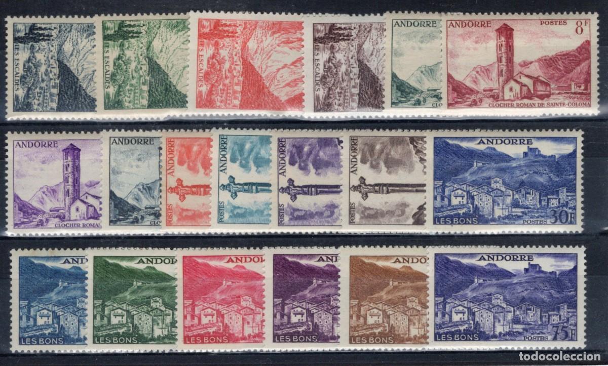 Sellos: Sellos ANDORRA FRANCESA a&ntilde;o 1955/58 Yvert 138/153** SERIE COMPLETA en NUEVO v.c. 250 &euro;
