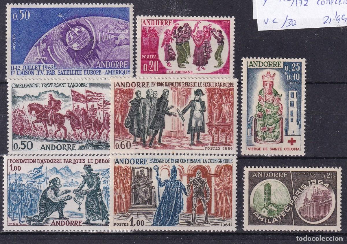 Sellos: Sellos ANDORRA FRANCESA a&ntilde;o 1962/64 Yvert 165/172** en NUEVO v.c. 130 &euro;