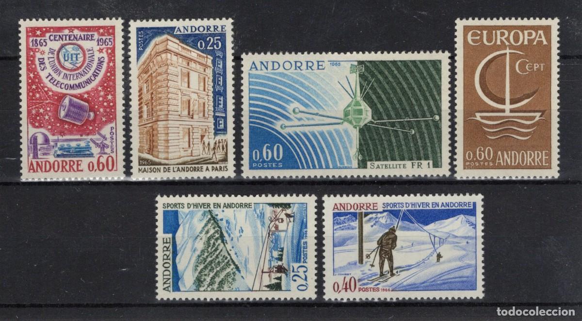 Selos: Sellos ANDORRA FRANCESA a&ntilde;o 1965/66 COMPLETO Yvert 173/178** en NUEVO v.c. 16.50 &euro;