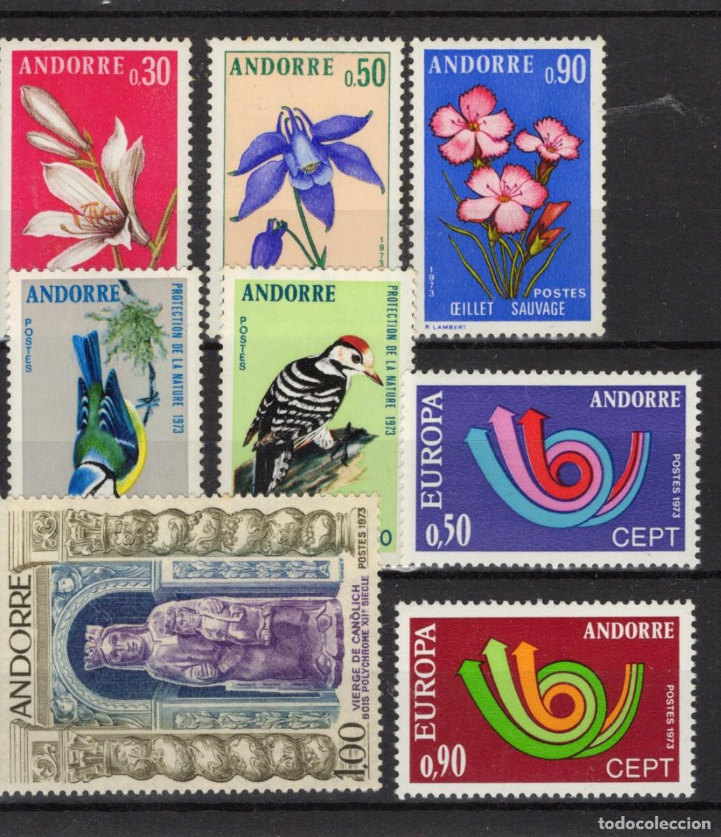 Selos: Sellos ANDORRA FRANCESA a&ntilde;o 1973 COMPLETO YVERT 226/233** en NUEVO v.c. 51.50 &euro;