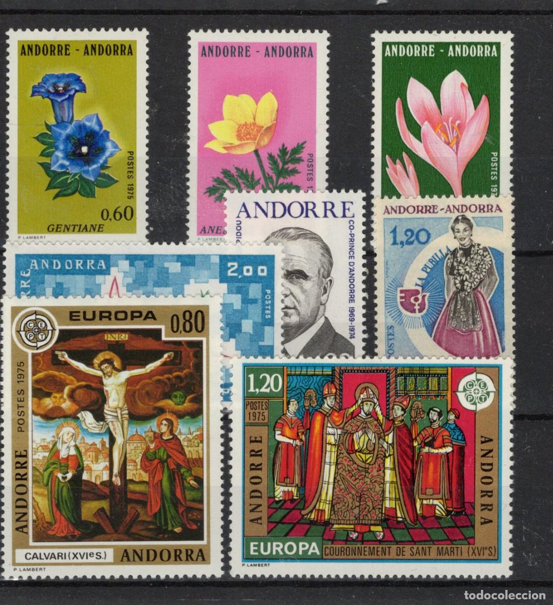 Timbres: Sellos ANDORRA FRANCESA a&ntilde;o 1975 COMPLETO YVERT 243/250** en NUEVO v.c. 26.20 &euro;