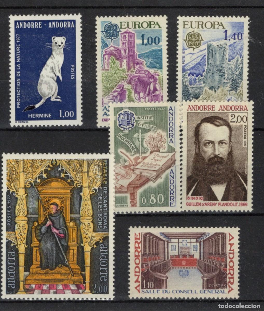 Selos: Sellos ANDORRA FRANCESA a&ntilde;o 1977 COMPLETO YVERT 260/266** en NUEVO v.c. 30.50 &euro;
