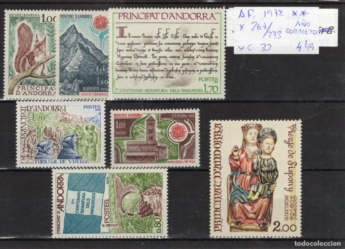Selos: Sellos ANDORRA FRANCESA a&ntilde;o 1978 COMPLETO YVERT 267/273** en NUEVO v.c. 33 &euro;