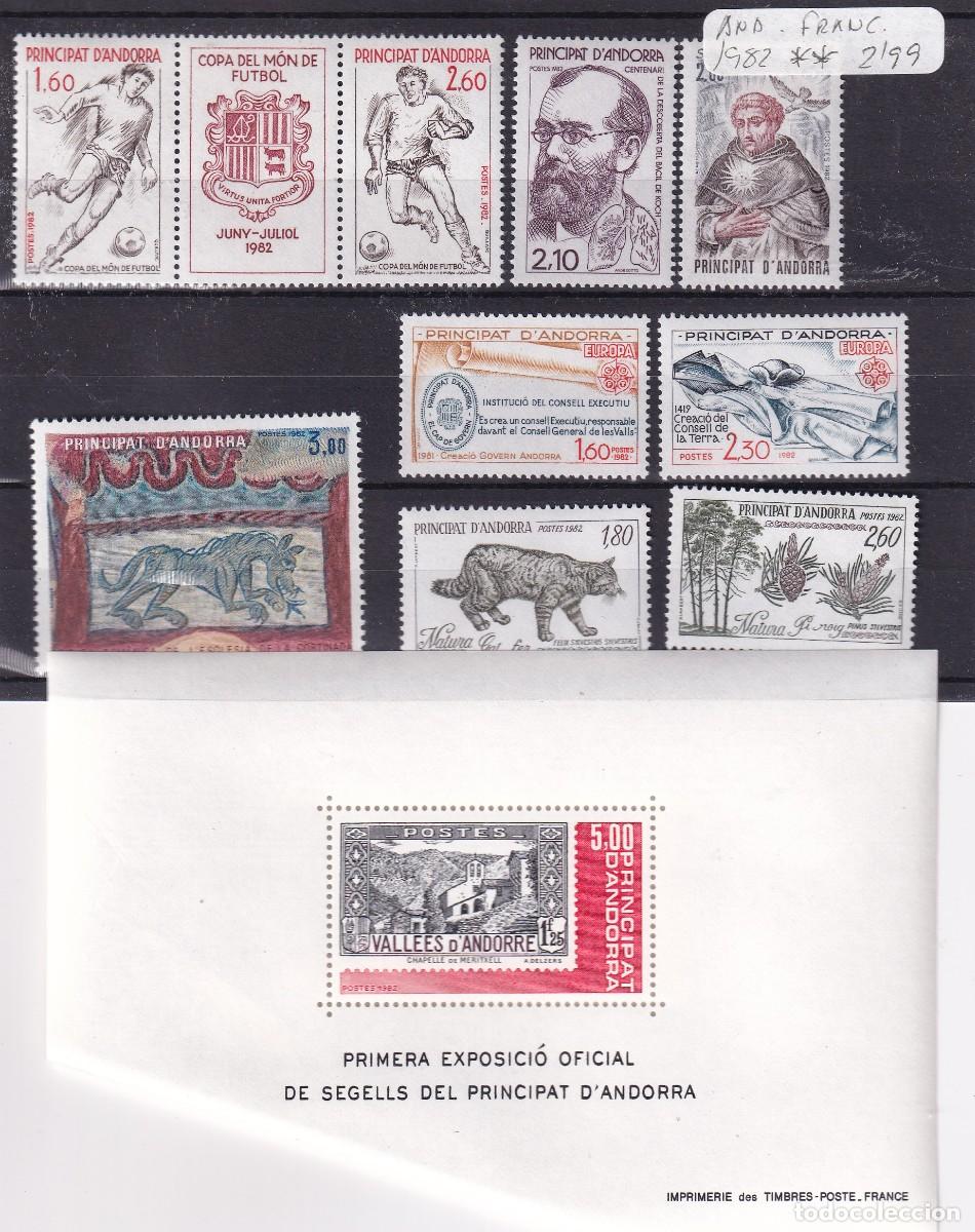 Selos: Sellos ANDORRA FRANCESA a&ntilde;o 1982 COMPLETO YVERT 300/309** en NUEVO v.c. 25 &euro;