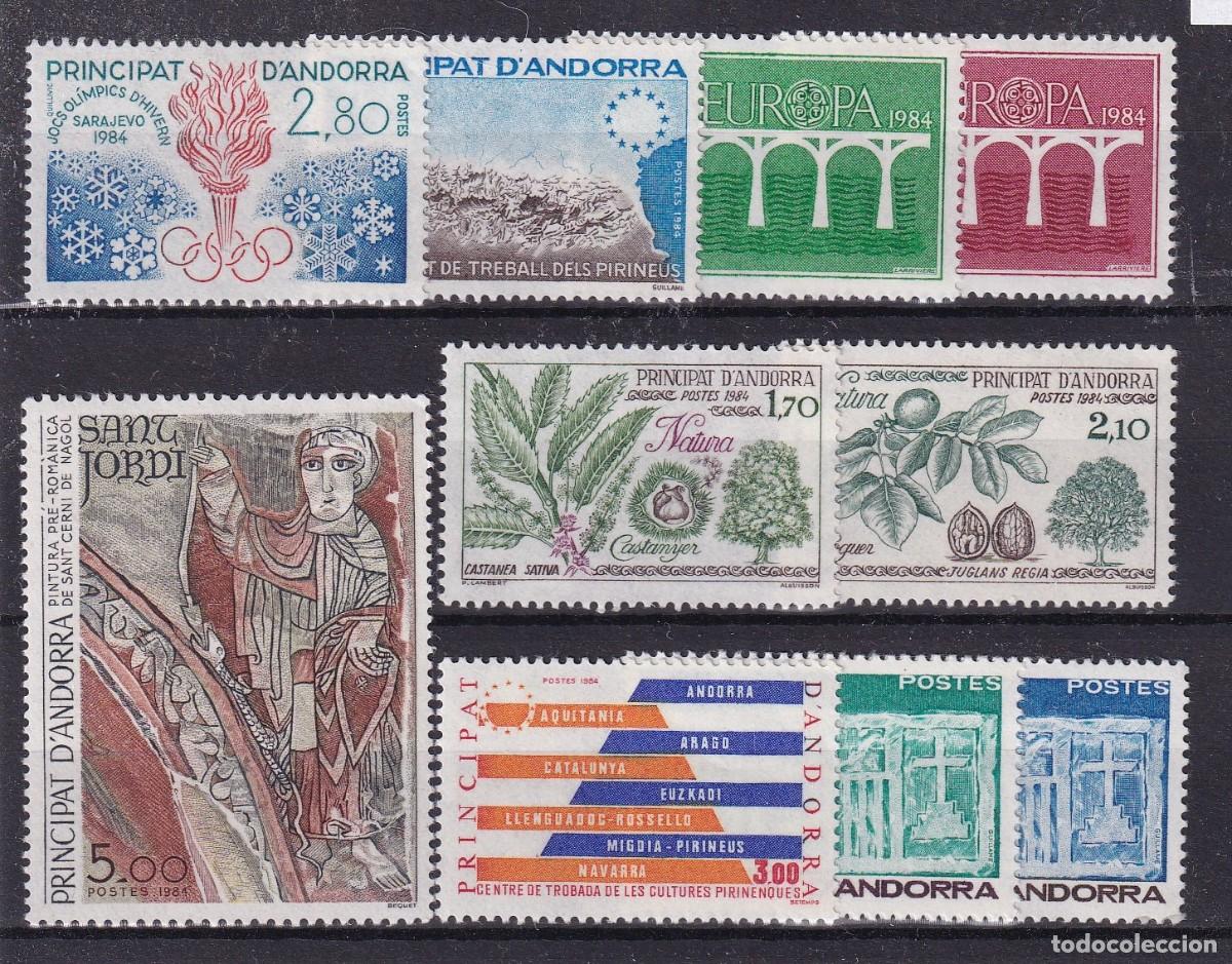 Selos: Sellos ANDORRA FRANCESA a&ntilde;o 1984 COMPLETO YVERT 327/336** en NUEVO v.c. 32.60 &euro;