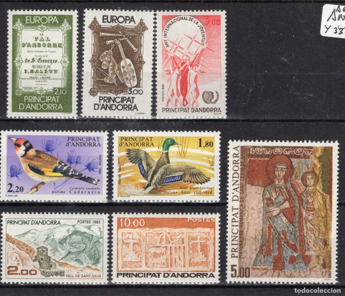 Selos: Sellos ANDORRA FRANCESA a&ntilde;o 1985 COMPLETO YVERT 337/344** en NUEVO v.c. 31.30 &euro;
