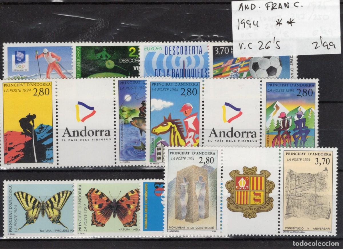Selos: Sellos ANDORRA FRANCESA a&ntilde;o 1994** COMPLETO en NUEVO v.c. 26.50 &euro;