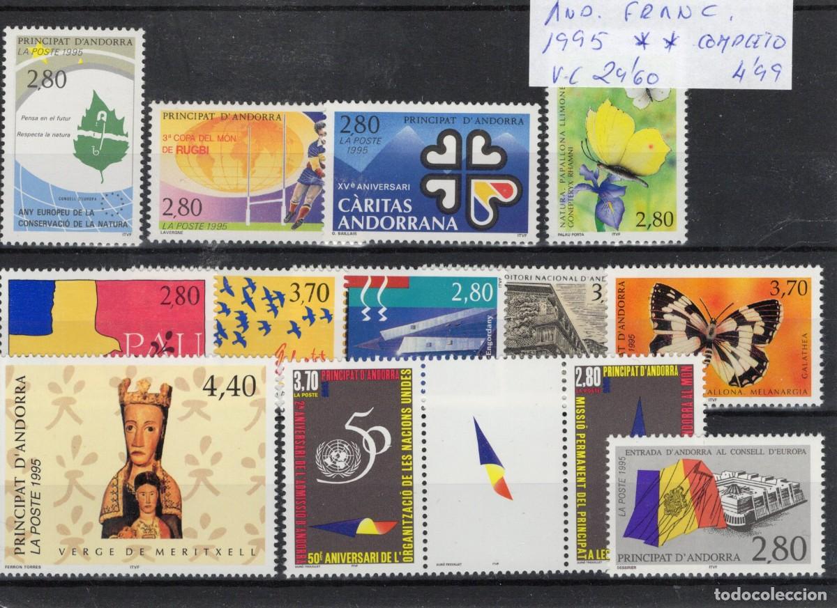 Selos: Sellos ANDORRA FRANCESA a&ntilde;o 1995** COMPLETO en NUEVO v.c. 29.60 &euro;