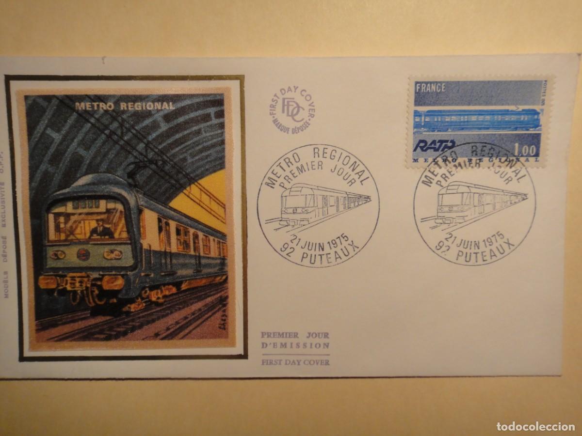 Briefmarken: Francia, sobre 1&ordm; d&iacute;a, Metro Regional, matasello Puteaux- a&ntilde;o 1975, ref 102/140