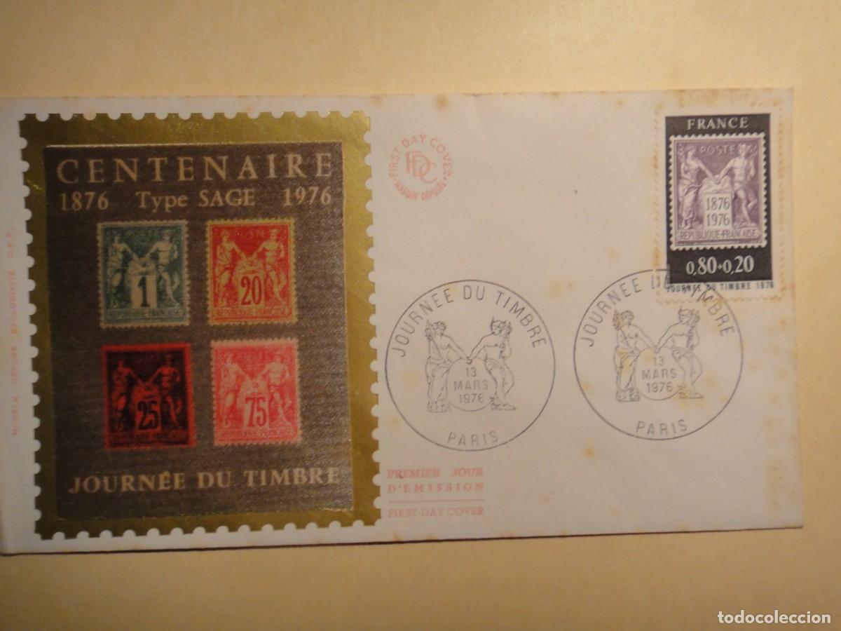 Briefmarken: Francia, sobre 1&ordm; d&iacute;a, D&iacute;a del sello (1876/1976), matasello Paris-a&ntilde;o 1976- ref 136