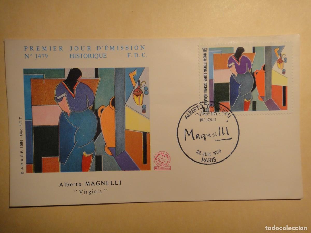 Selos: Francia, sobre 1&ordm; d&iacute;a, museo imaginario, (Alberto Magnelli) matasello Paris, a&ntilde;o 1986- ref 153