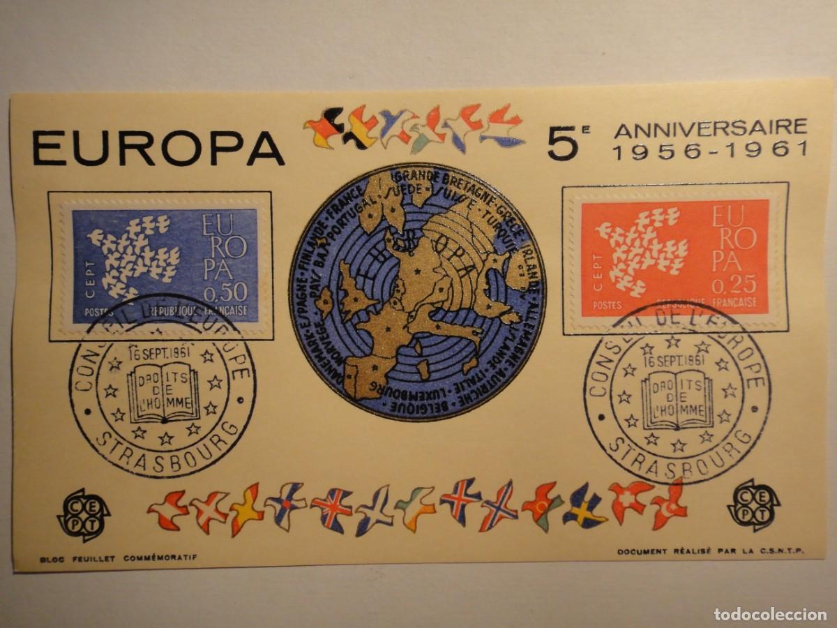 Selos: Francia, Documento conmemorando el 5&ordm; aniversario(1956-1961) de la CEPT- ref 887